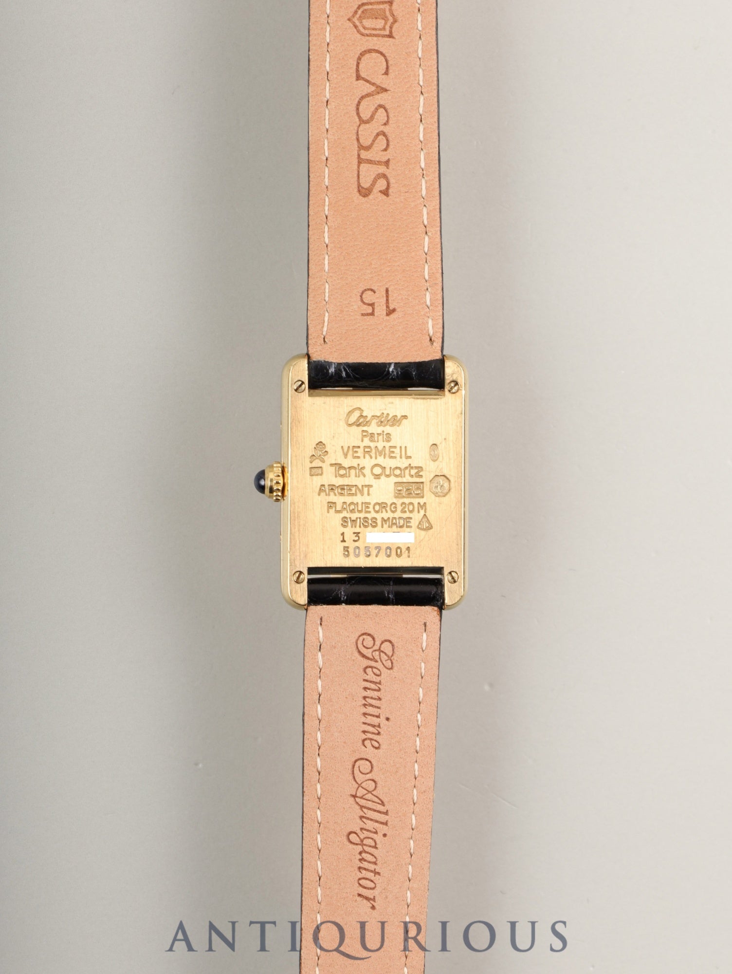 カルティエ マストタンク SM 5057001 クォーツ Cal.057 SV925 革 純正Dバックル（GP） オパラン文字盤 1982年頃〜1995年頃 オーバーホール済み