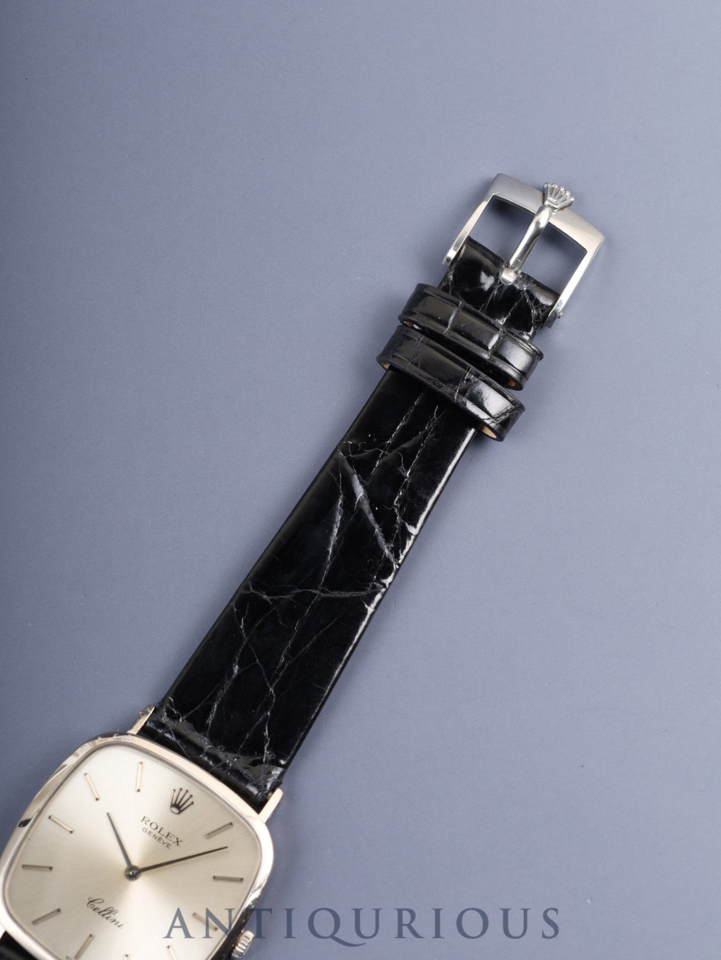 ロレックス チェリーニ 4114 手巻き Cal.1600 革 750WG 純正ピンバックル（SS）シルバー文字盤 42番台（1974年） オーバーホール済み