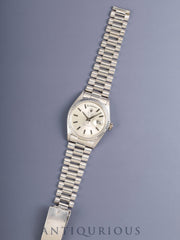 Rolex Day-Date 1803/9 Automatic Caliber 1555 White Gold with Japan Bracelet, Silver Dial, No. 93 (1962-1963), Overhauled