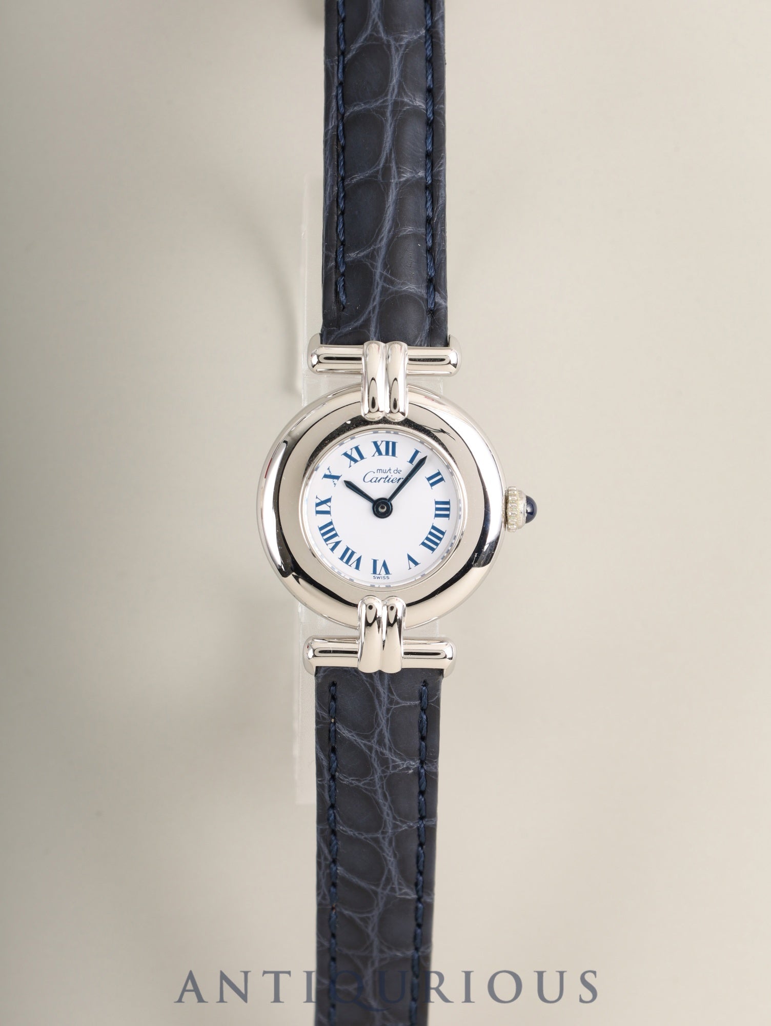 カルティエ マストコリゼ W1001665 / 690002 クォーツ Cal.90.06 SV925 革 純正Dバックル（SS） ホワイトローマン文字盤 箱 冊子 保証書（個人名記載あり）オーバーホール済み