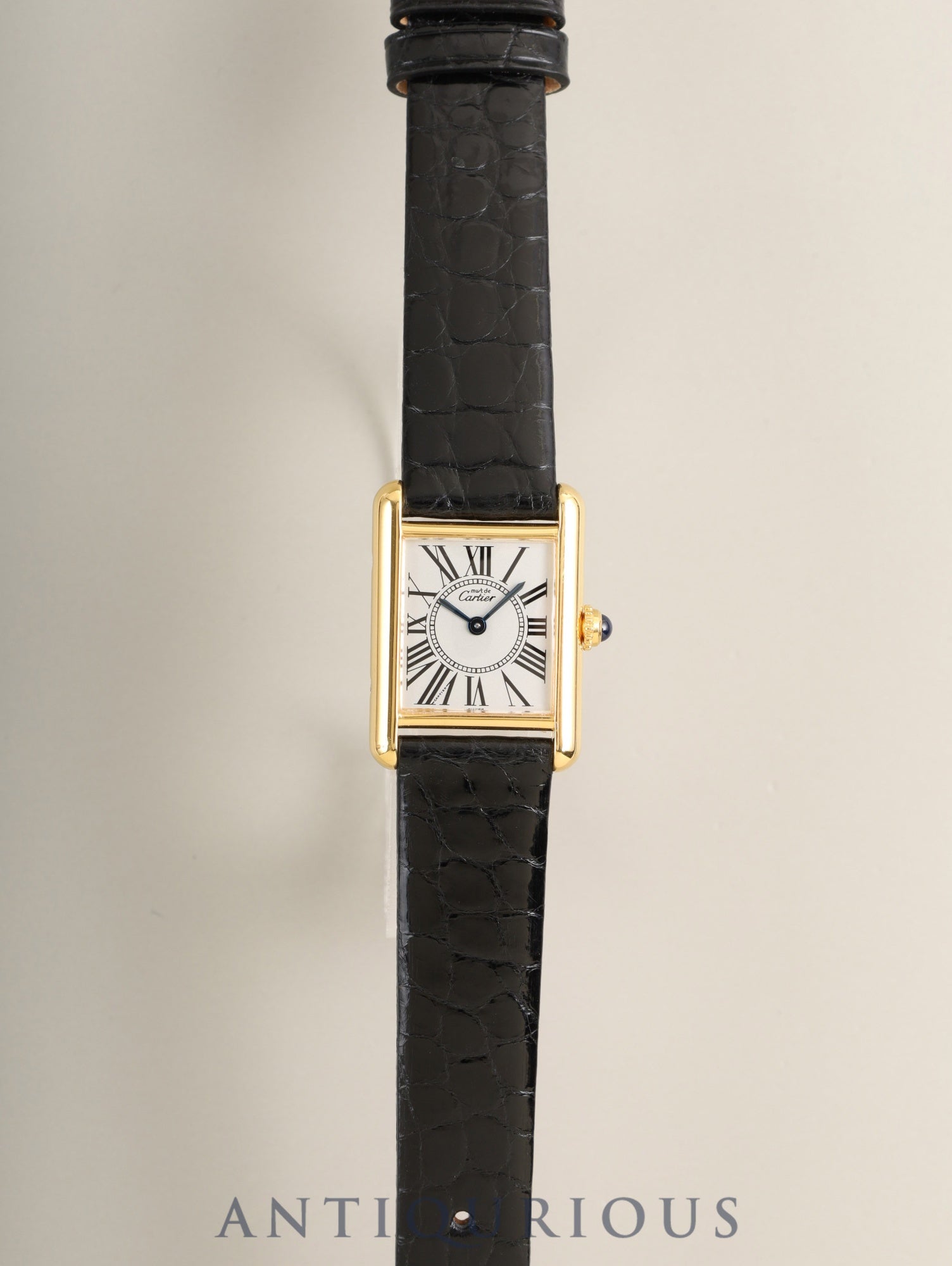 カルティエ マストタンク SM 5057001 クォーツ Cal.057 SV925 革 純正ピンバックル（GP）オパラン文字盤（SWISS表記）オーバーホール済み 新品仕上げ済み