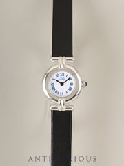 Cartier Must Corée 690002 Quartz SV925 Leather Original Pin Buckle (SS) White Roman Dial (SWISS MADE notation) Box Booklet Fully serviced at Cartier Boutique