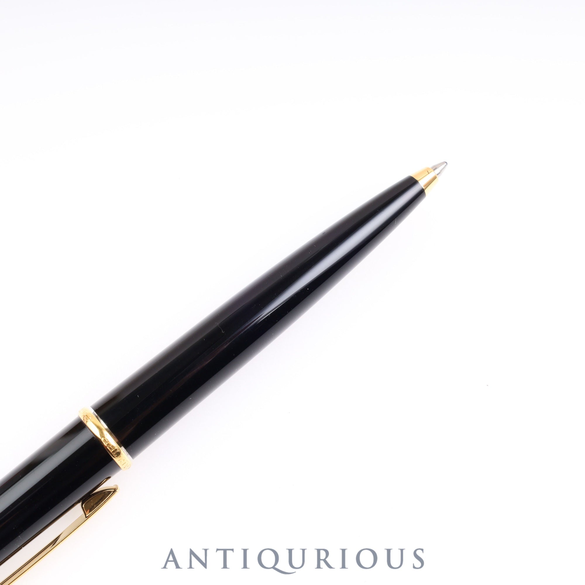 Cartier Diabolo Ballpoint Pen Twist Type Black x Gold GP Twist Type Box Warranty Card (2004)