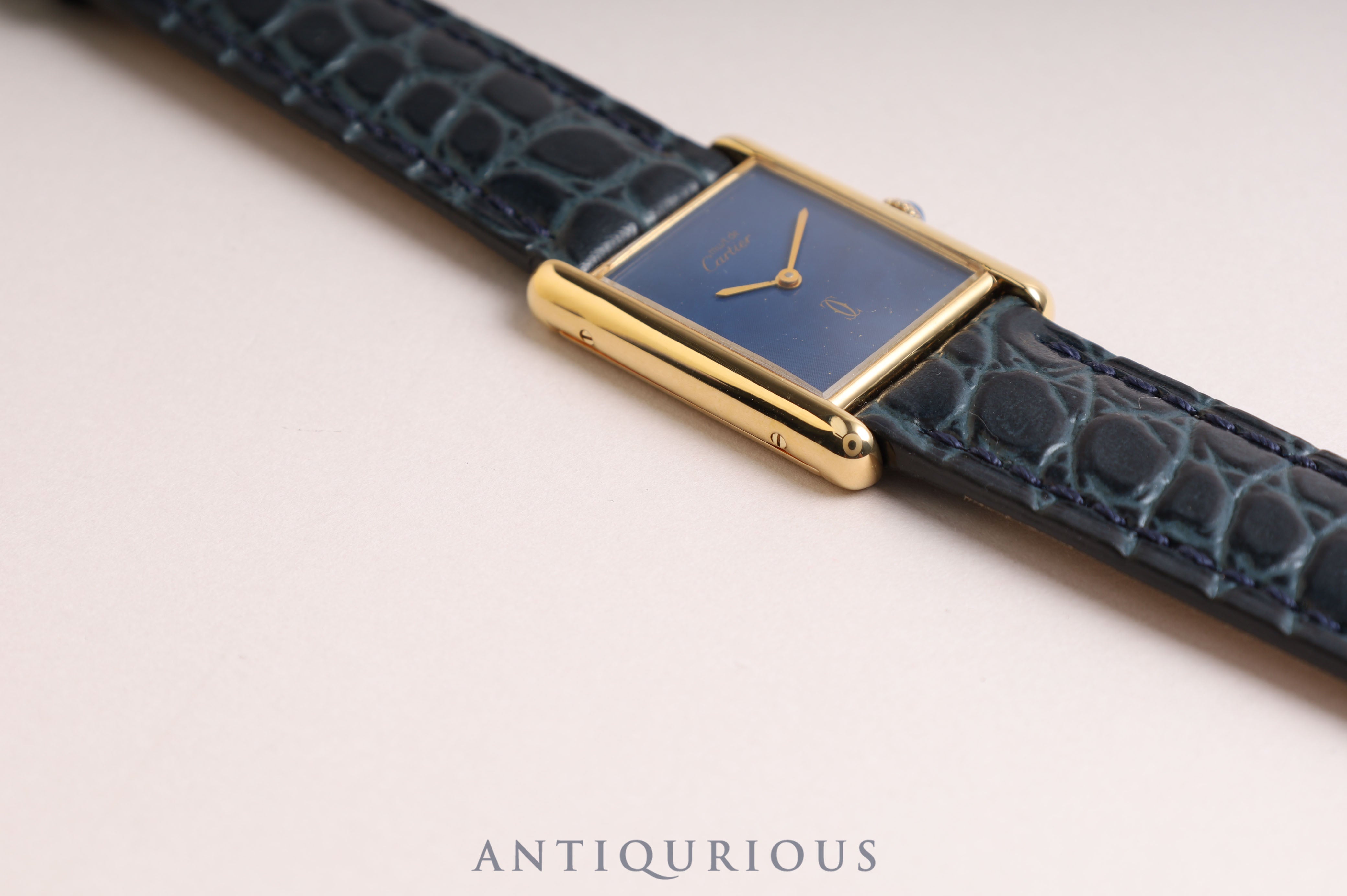 Cartier Must Tank LM Manual Winding Lapis Lazuli Dial Newly Finished