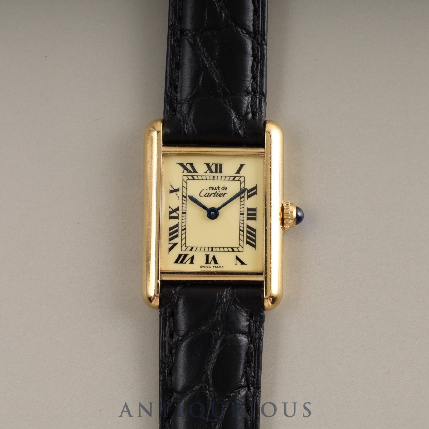 Cartier Must Tank SM QZ 5057001 SV925 Genuine buckle Ivory dial Box Instructions Cartier boutique complete service