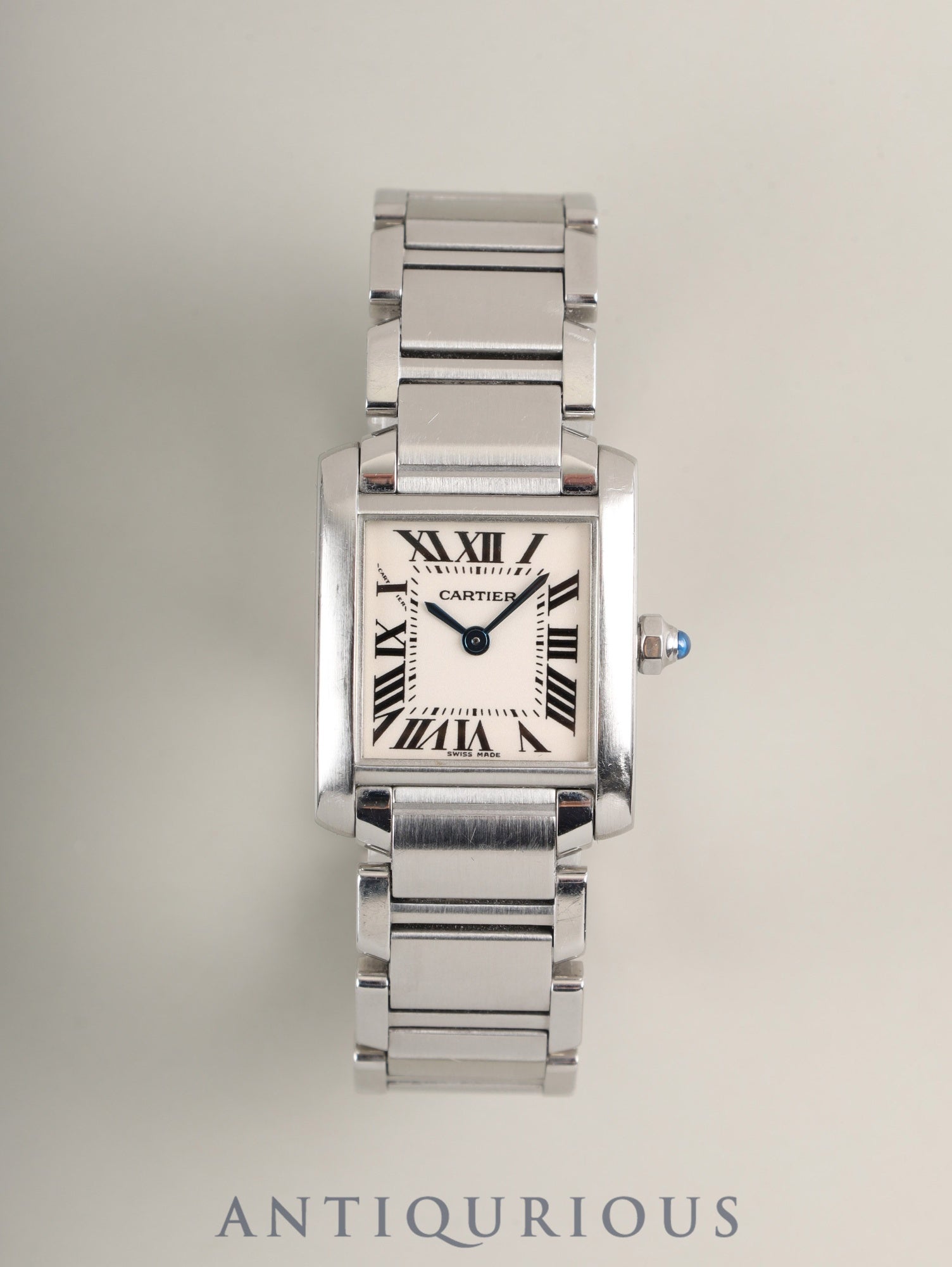 カルティエ タンクフランセーズ SM W51008Q3 / 2384 クォーツ SS SS ホワイト文字盤 箱 冊子 保証書 オーバーホール済み