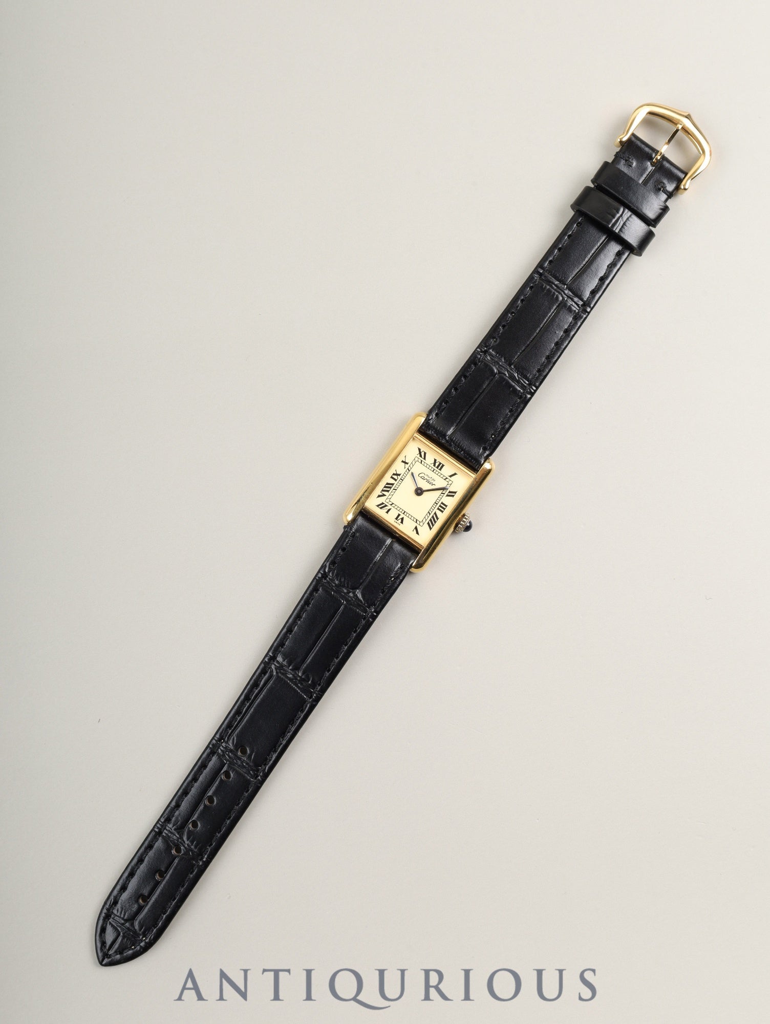 カルティエ マストタンク SM 手巻き Cal.78-1/ETA2512 SV925 純正尾錠（GP） アイボリーローマン文字盤（SWISS表記）オーバーホール済み