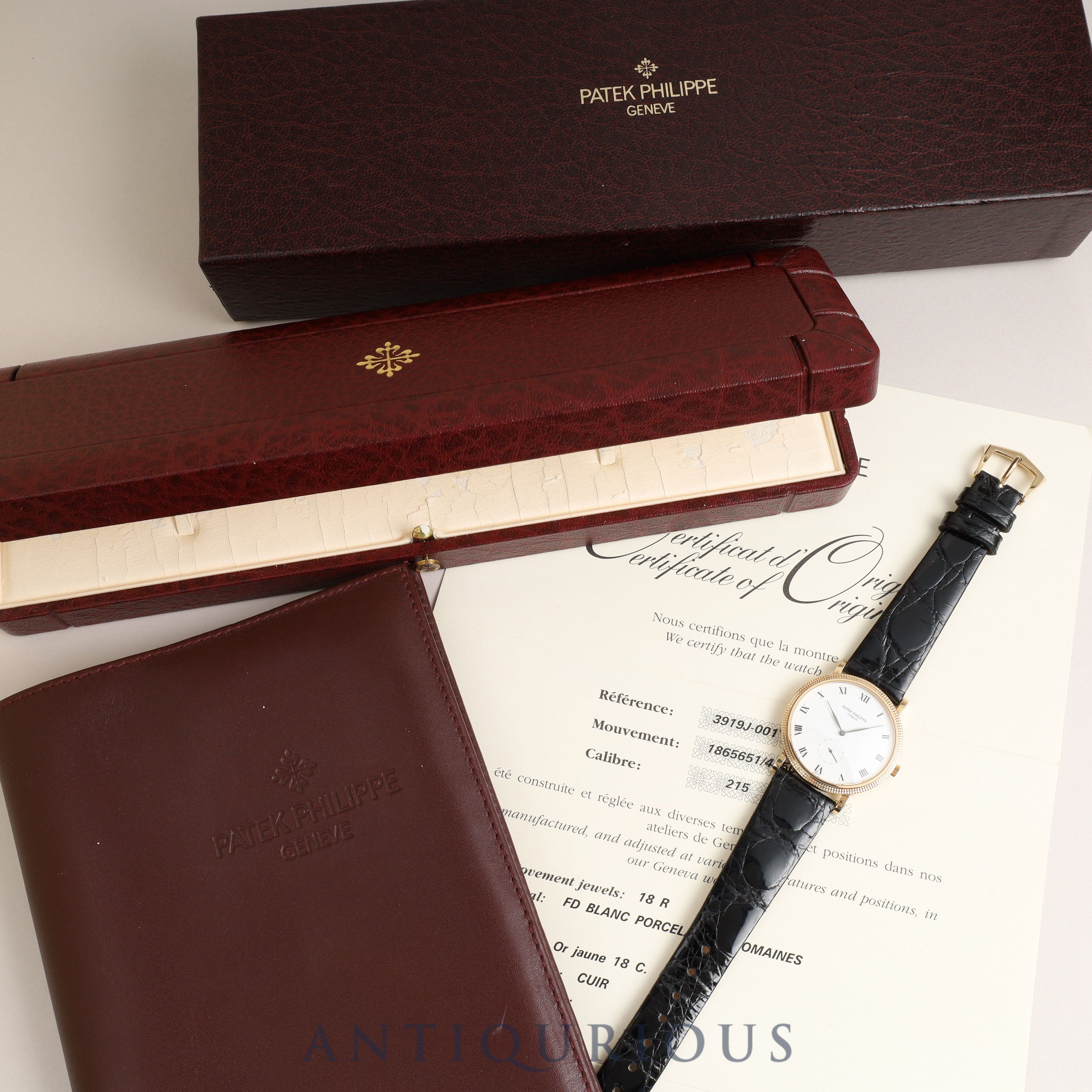 Patek Philippe Calatrava 3919J-001 Box and Warranty Card