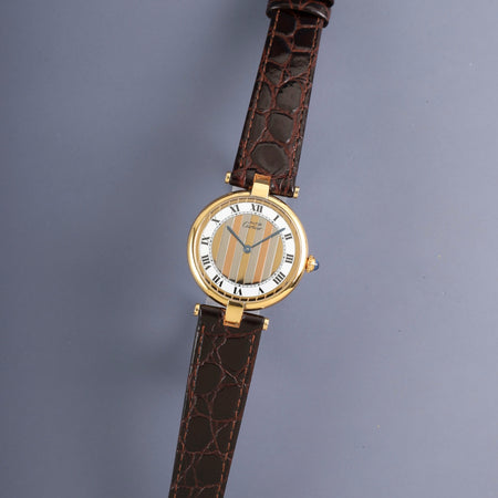 カルティエ マスト ヴァンドーム VLC LM 590003 クォーツ Cal.90 SV925 革 純正ピンバックル（GP） フロントトリニティ文字盤（SWISS表記） オーバーホール済み