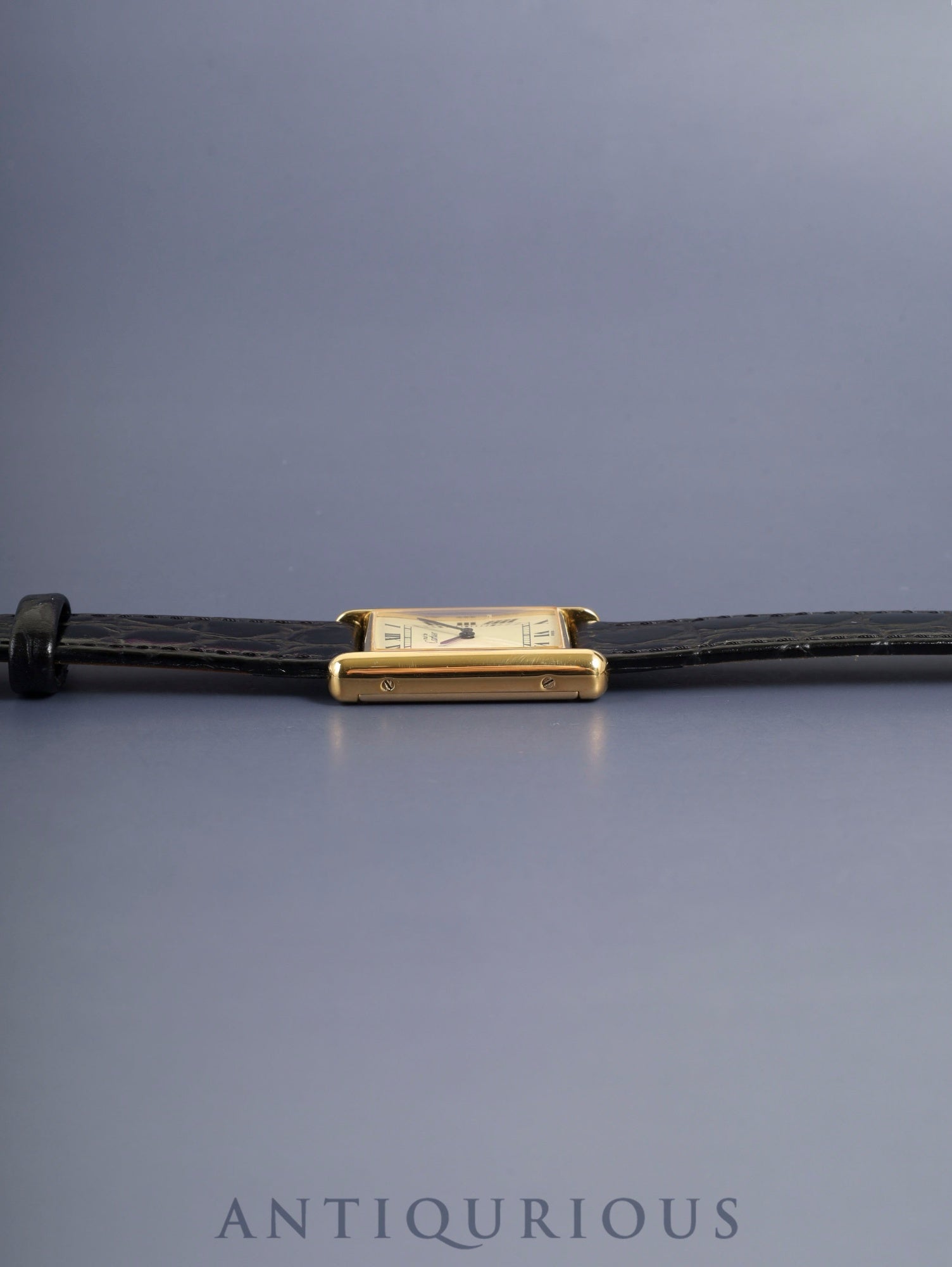 カルティエ マストタンク LM 6 手巻き Cal.78-1 SV925 革 純正ピンバックル（GP）アイボリーローマン文字盤（SWISS表記）オーバーホール済み 新品仕上げ済み