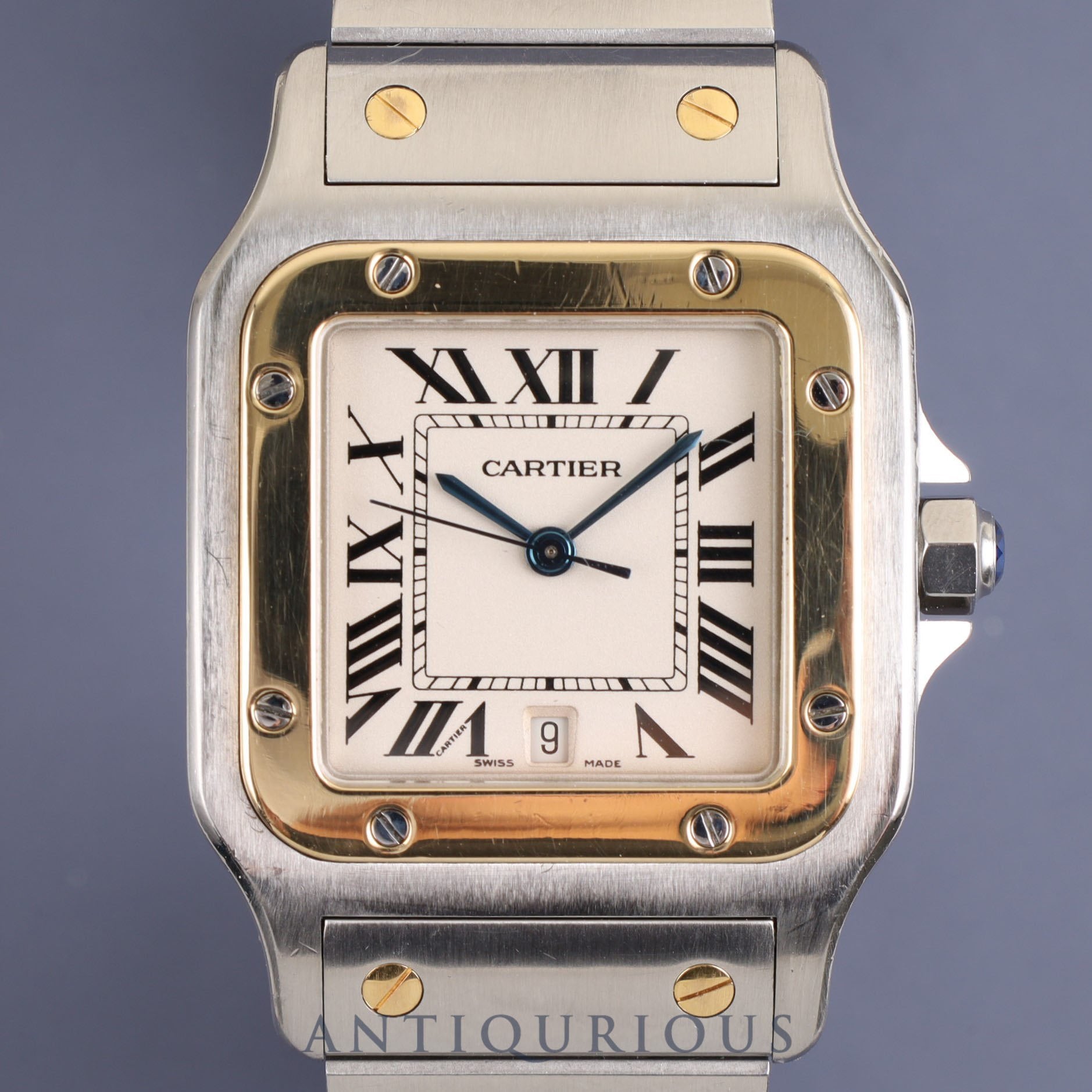 Cartier Santos Galbee LM W20011C4/1566 Quartz Cal.687 SS/YG White Roman Dial Box Warranty (2009) Overhauled