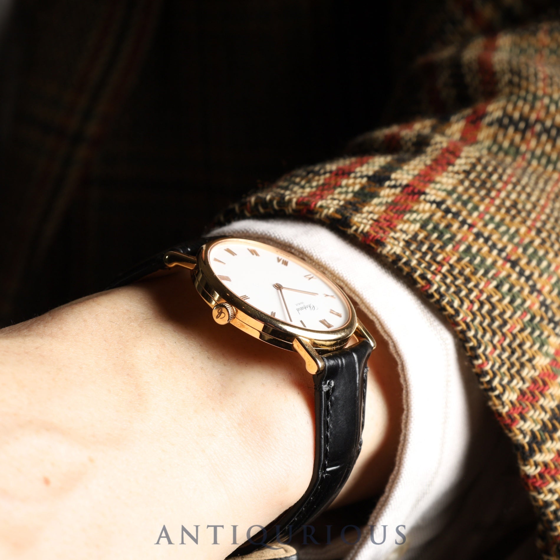 ショパール クラシック 163154/987 手巻き Au750 革 純正尾錠（GP） ホワイト文字盤 箱 冊子 保証書（2012年）オーバーホール済み