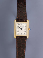 Cartier Must Tank LM 590005 Quartz SV925 Leather Genuine Pin Buckle (GP) Arabic Dial (SWISS marking) Guarantee Card (blank) Complete service and polished at Cartier boutique