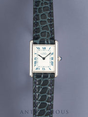 Cartier Must Tank LM 690006 Quartz Cal.90 SV925 Leather Original Pin Buckle (SS) White Roman Dial (SWISS marking) With Original Leather Strap Overhauled