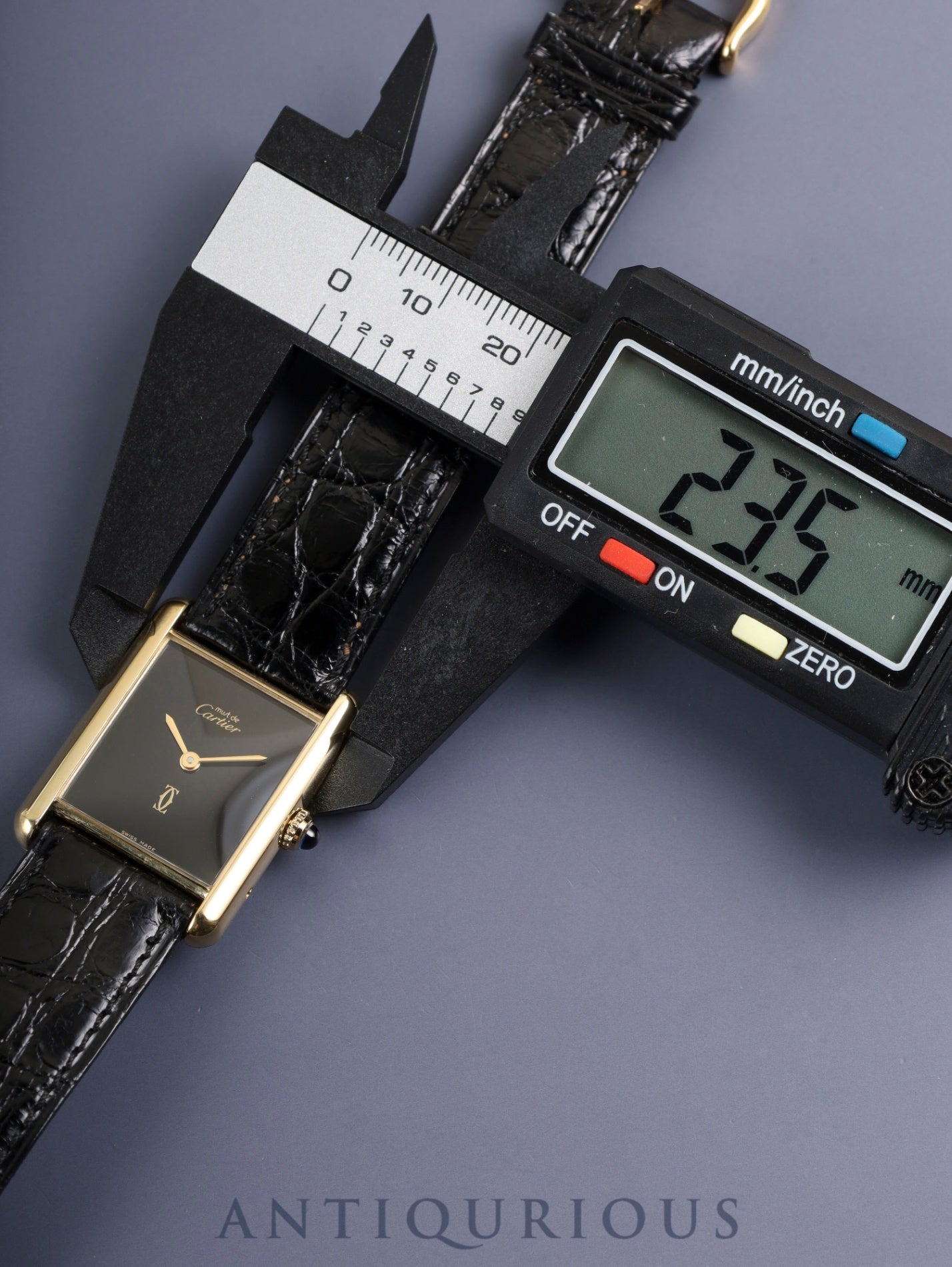 カルティエ マストタンク LM 6 81006 クォーツ SV925 純正革ベルト 純正ピンバックル（GP）オニキス文字盤（SWISS MADE表記） 箱 タグ 冊子 保証書（1986年）カルティエブティックにてコンプリートサービス（フルメンテナンス）済み