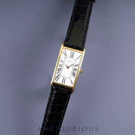 ティファニー クラシック カーブド タンク クォーツ Cal.7978.002 18K 革 純正尾錠（GP） ホワイト文字盤 オーバーホール済み