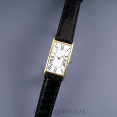 ティファニー クラシック カーブド タンク クォーツ Cal.7978.002 18K 革 純正尾錠（GP） ホワイト文字盤 オーバーホール済み