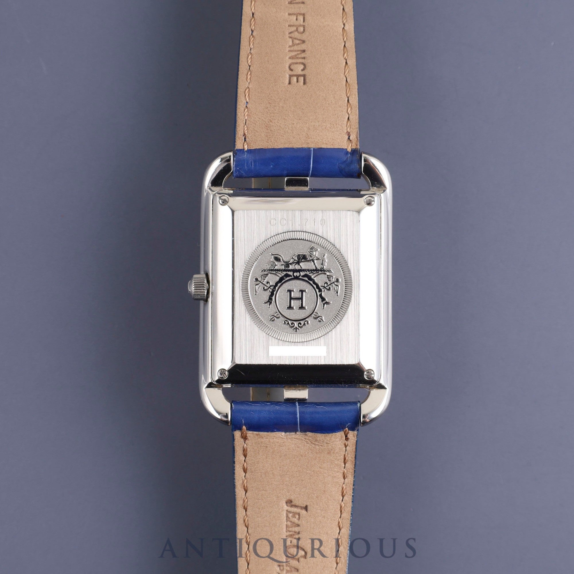 Hermes Cape Cod CC1.710 Automatic SS JEAN-CLAUDE PERRIN Leather Strap Silver Dial Overhauled