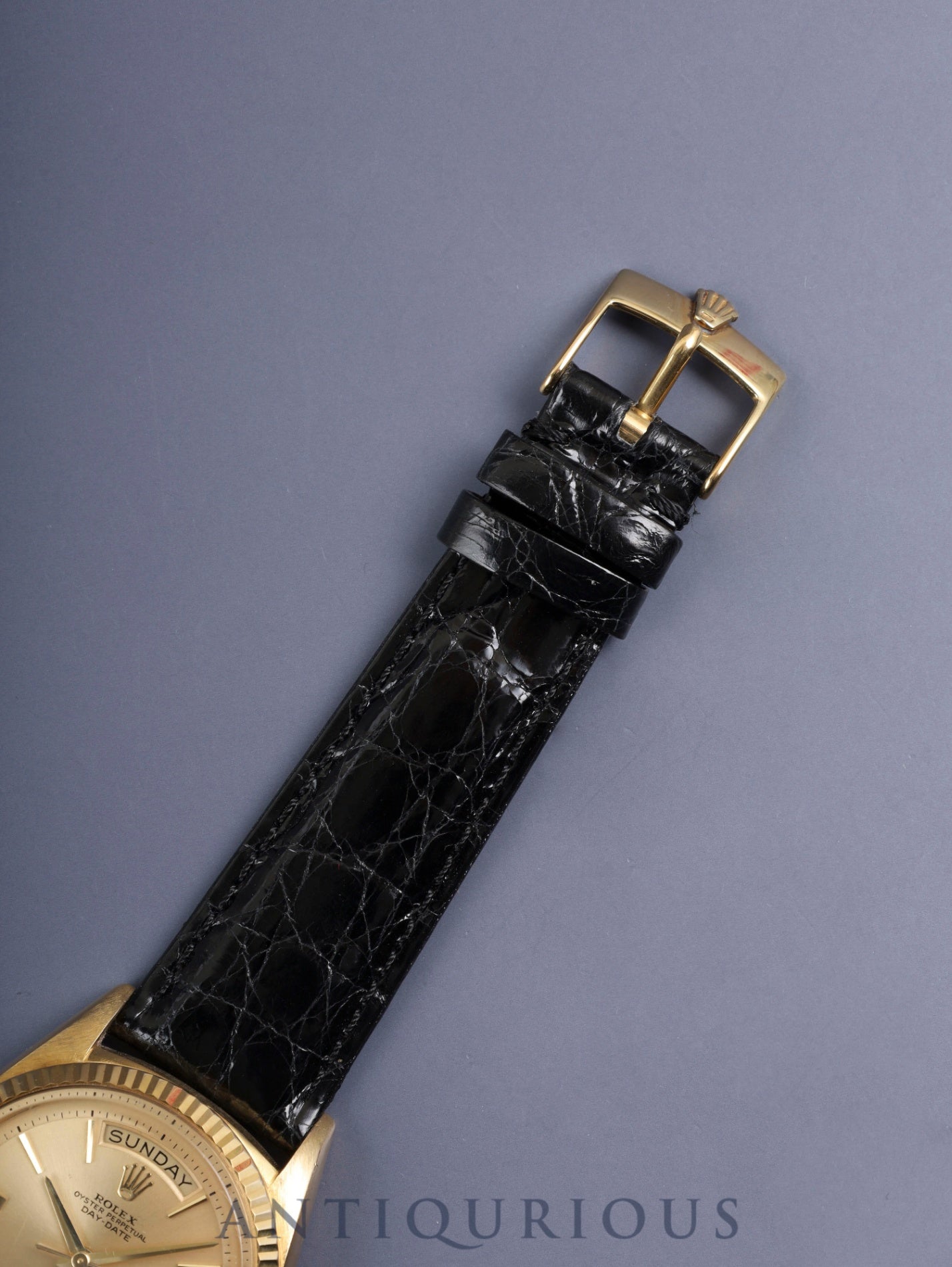 ロレックス デイデイト 1803 自動巻き Cal.1555 750YG 革 純正ピンバックル（GP） シャンパン文字盤 96番台（1962年頃）オーバーホール済み