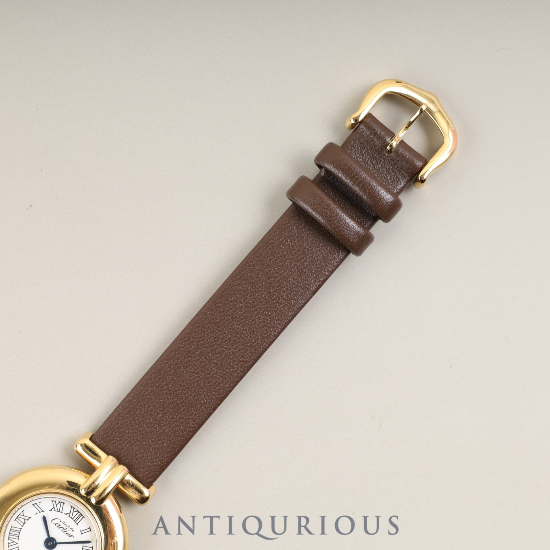 カルティエ マストコリゼ 2410 クォーツ Cal.157 SV925 革 純正尾錠（GP） ホワイト文字盤 24mm 箱 保証書（1999年）オーバーホール済み