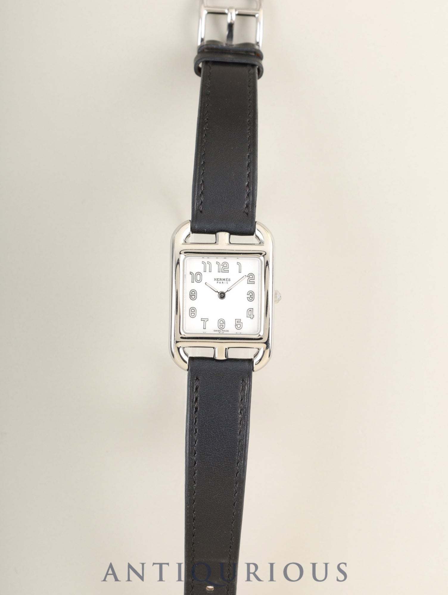 エルメス ケープコッド CC1.210a クォーツ Cal.976.001 SS 純正革ベルト（D刻印：2019年）純正ピンバックル（SS）ホワイトアラビア文字盤 箱 冊子 保証書（個人名記載あり）オーバーホール済み