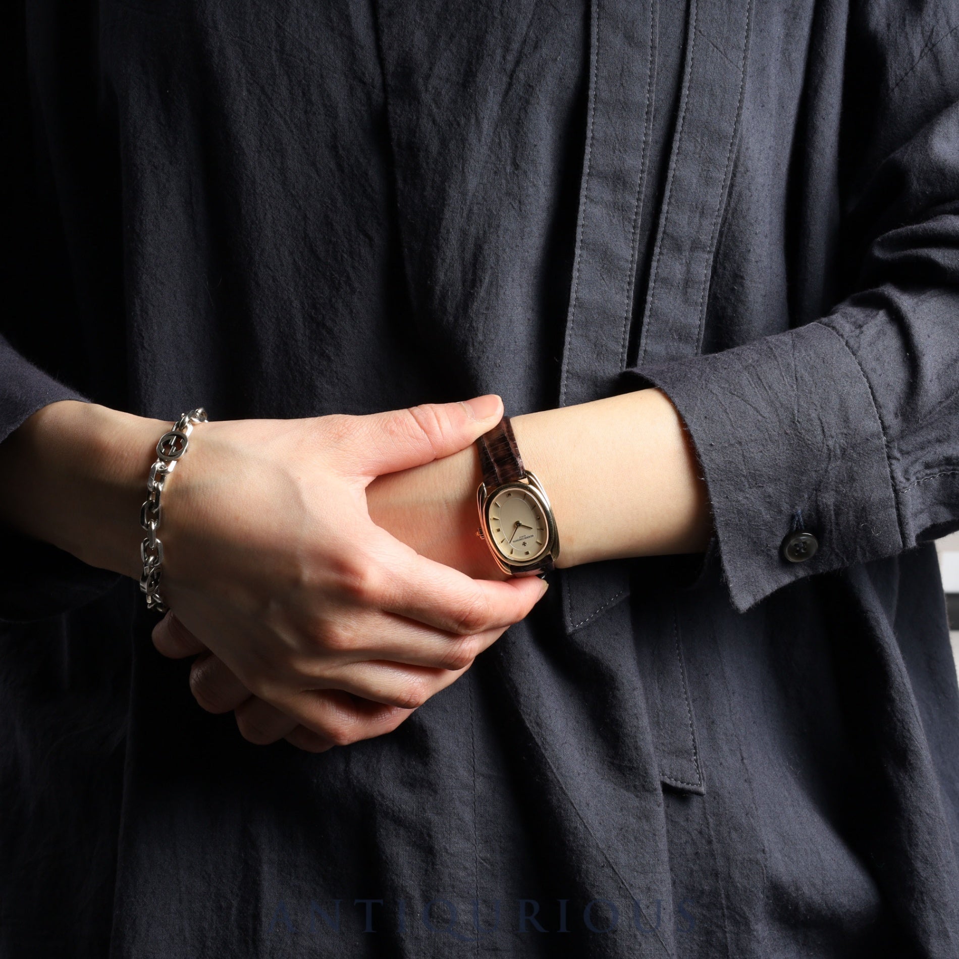 Vacheron Constantin Historical Oval 31110/000J-7 Manual winding Cal.1055 750YG Leather Genuine buckle (750) Ivory dial Overhauled