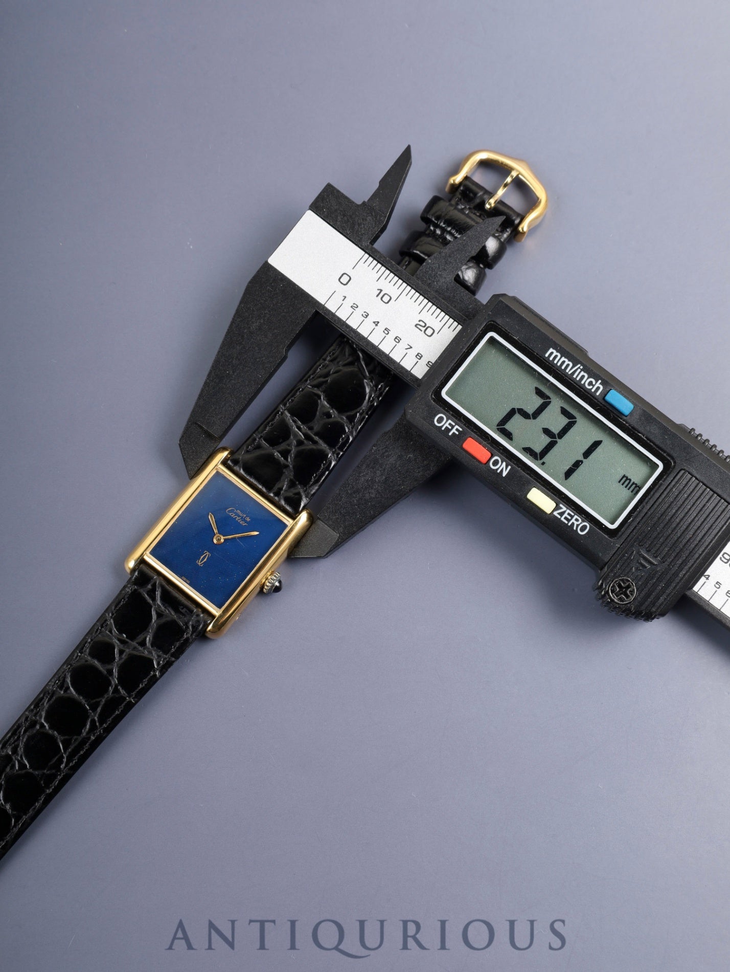 カルティエ マストタンク LM 6 手巻き Cal.78-1 SV925 革 純正ピンバックル（GP）ラピスラズリ文字盤（SWISS表記）オーバーホール済み 新品仕上げ済み