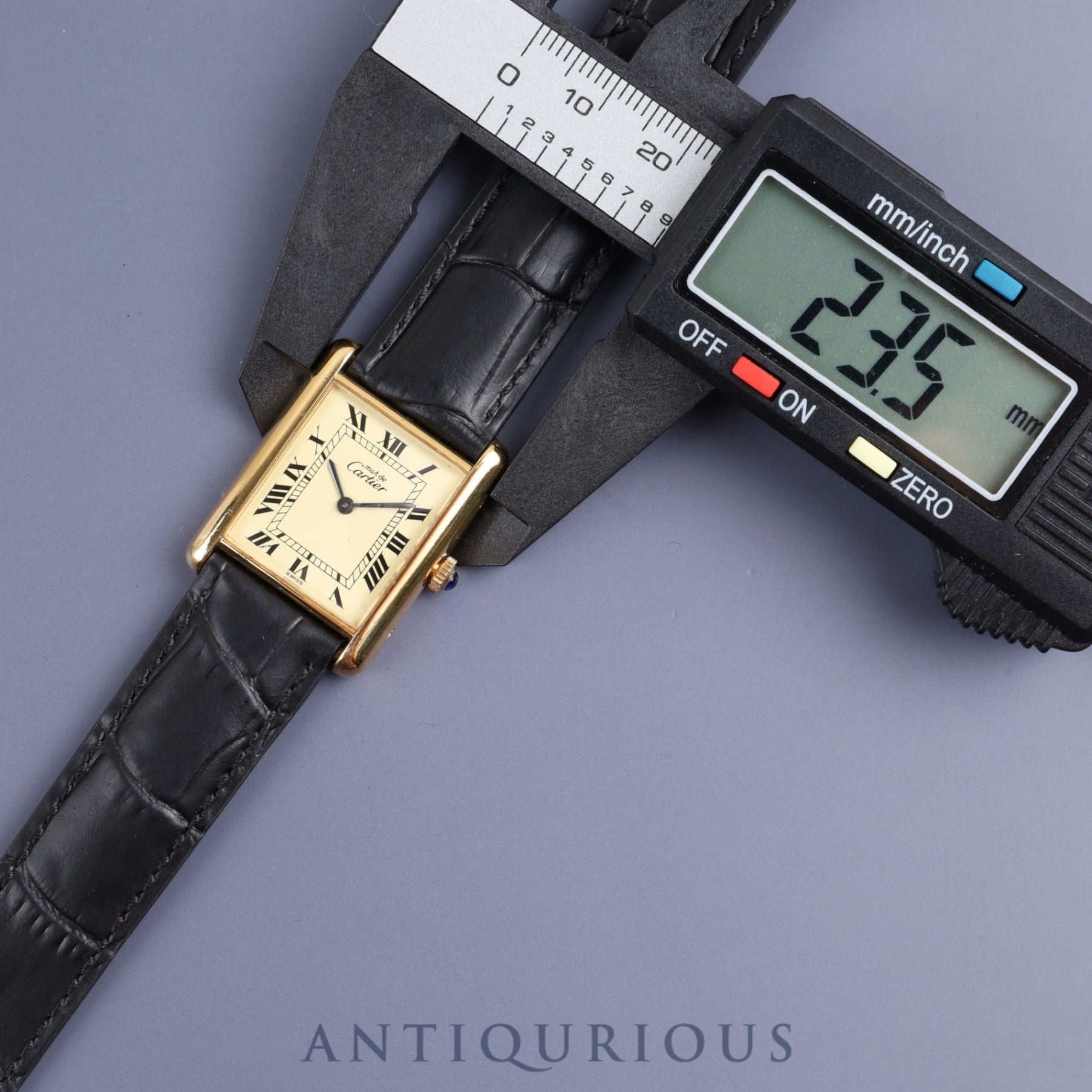 CARTIER カルティエ MUST TANK LM マストタンク LM 手巻き Cal.78-1 SV925 純正革ベルト 純正Dバックル（GP）アイボリーローマン文字盤 1976年頃～1980年代初期 オーバーホール済み