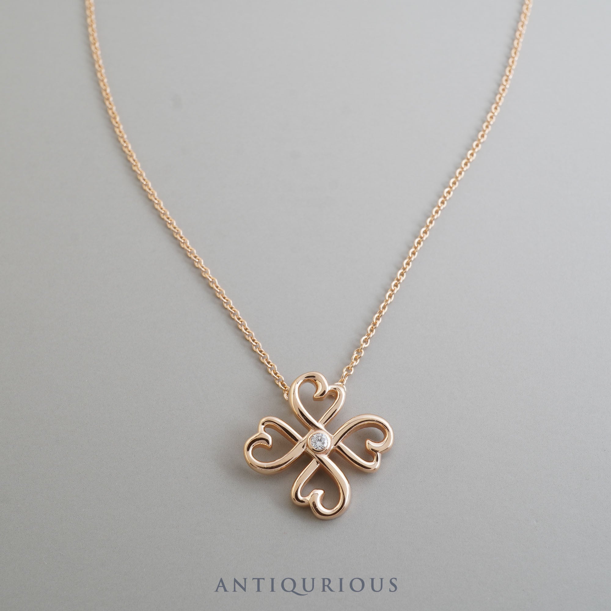 Tiffany necklace loving heart clover diamond