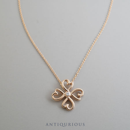 Tiffany necklace loving heart clover diamond