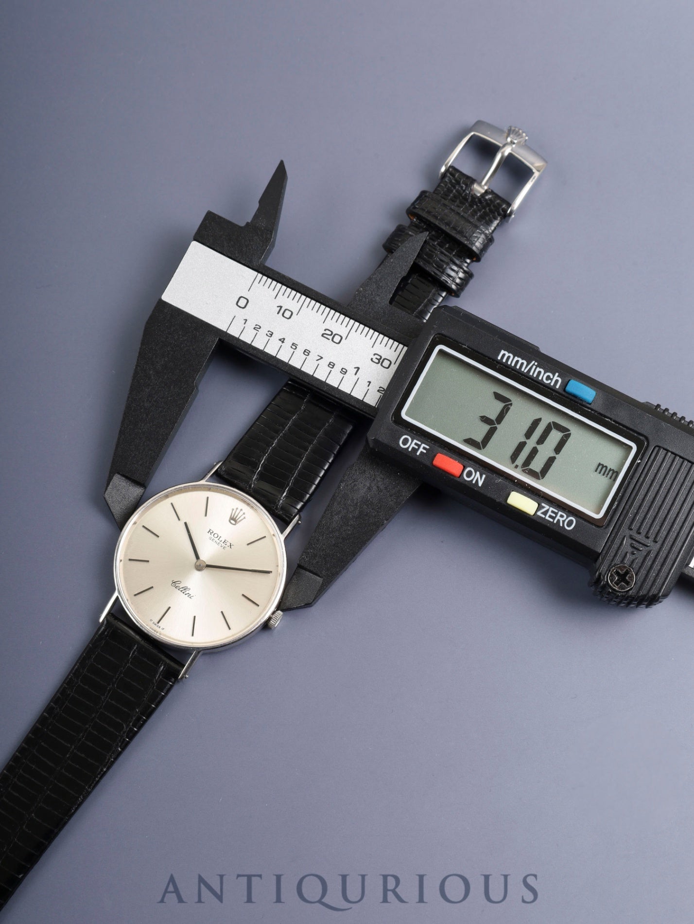 Rolex Cellini 3833 Manual Winding Cal. 1600 750WG Leather Strap Original Pin Buckle (SS) Silver Dial (SWISS / σ markings) Unknown Serial Number Overhauled