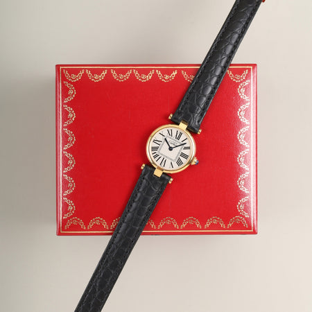 カルティエ マスト ヴァンドーム VLC SM W1002253  / 590004 クォーツ Cal.- SV925 革 純正Dバックル（GP）オパラン文字盤  箱 カルティエブティックにてコンプリートサービス済み