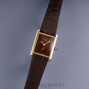 Cartier Must Tank LM Manual winding Cal.78-1 SV925 Leather Genuine buckle (GP) Mahogany dial Overhauled