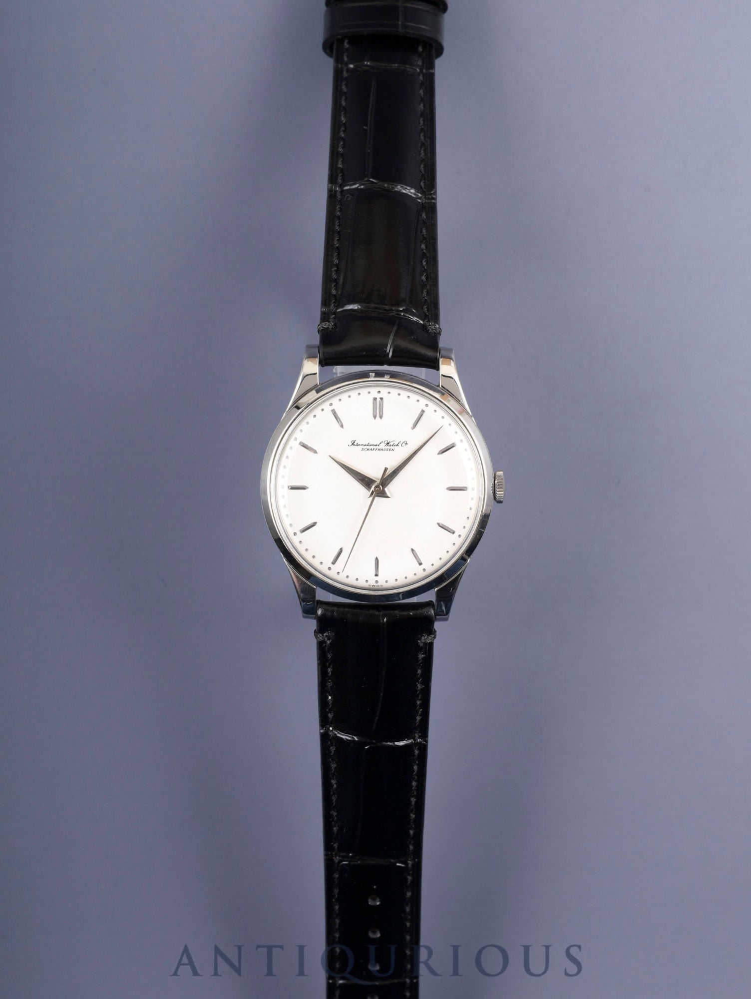 IWC 自動巻き時計 シルバー　オールドインター オールドインター（IWC）/自動巻/1960～70年代/お魚リューズ