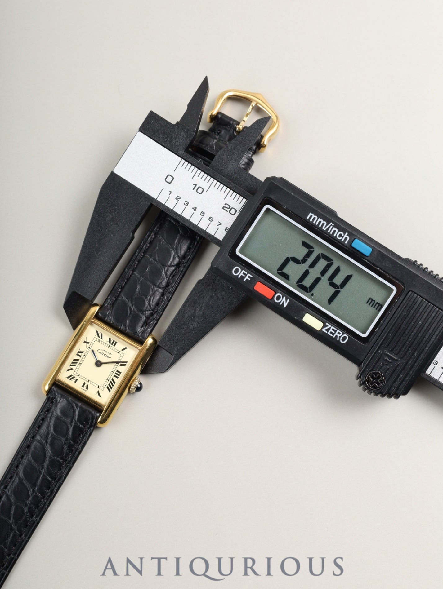 カルティエ マストタンク SM 手巻き Cal.ETA2512 SV925 革 純正尾錠（GP）アイボリーローマン文字盤（SWISS表記）オーバーホール済み