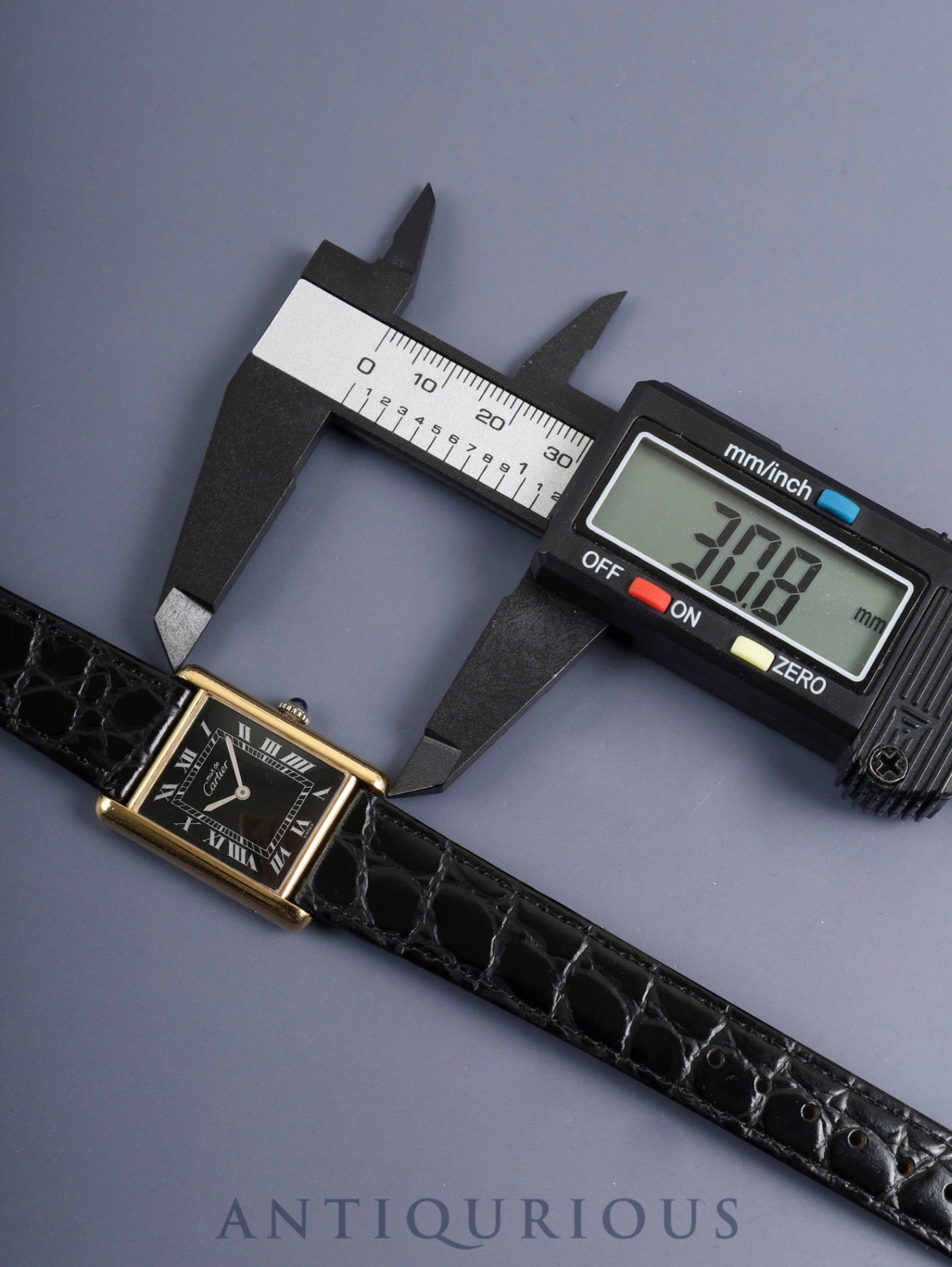 カルティエ マストタンク LM 6 手巻き Cal.78-1 SV925 革 純正ピンバックル（GP）ブラックローマン文字盤（SWISS表記）オーバーホール済み