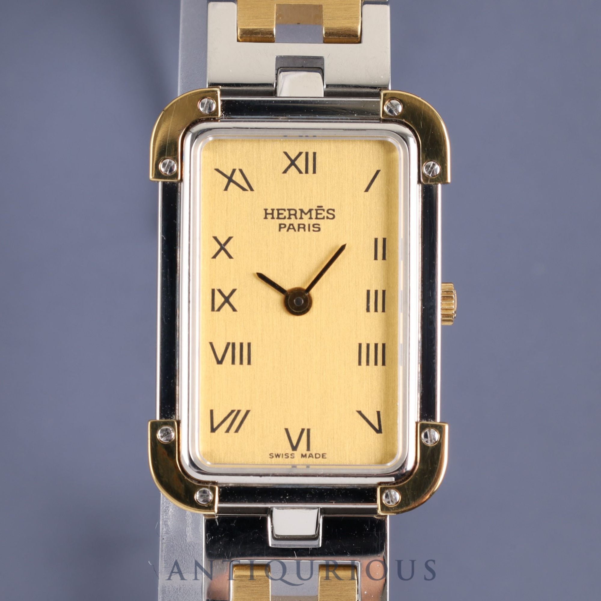 Hermes Cloajour CR1.240 Quartz Cal.976.001 SS / GP Gold Dial Box Warranty (no description) Overhauled