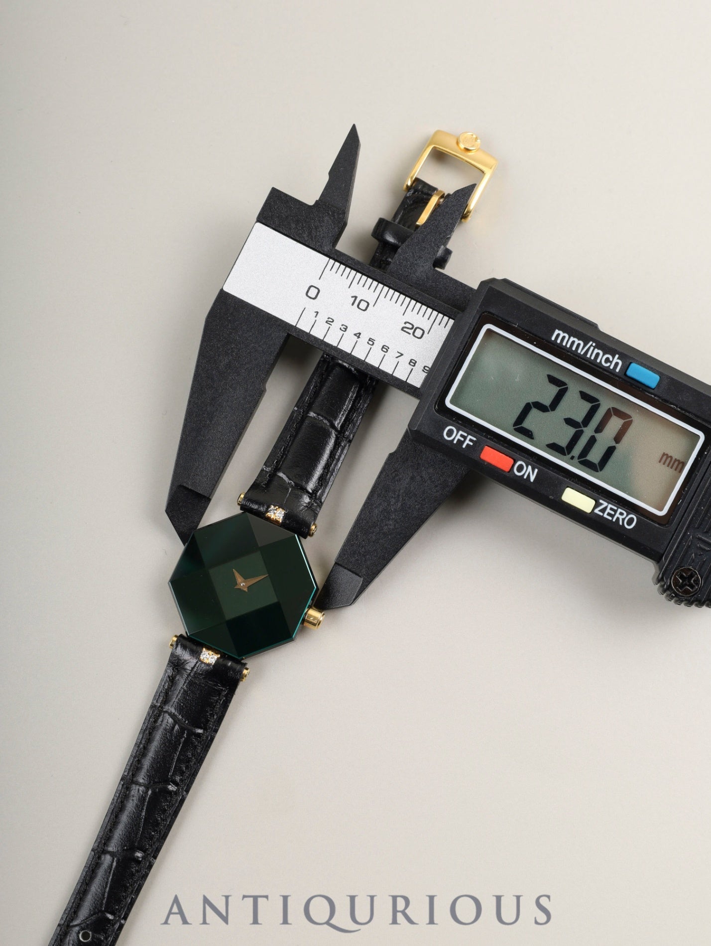 センチュリー エンパイヤ タイム ジェム  クォーツ Cal.ETA280.002 750 ダイヤ 革 純正尾錠（GP） グリーン文字盤 オーバーホール済み